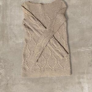 LOFT Cable Knit Sweater Beige Women’s XS Crewneck Cozy Chunky Knit